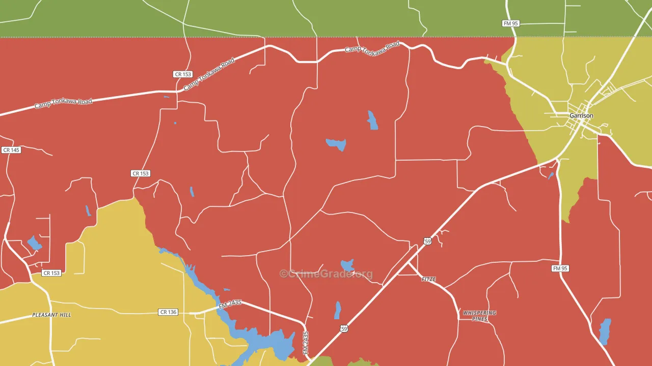Fitze, TX Map of Theft Rates