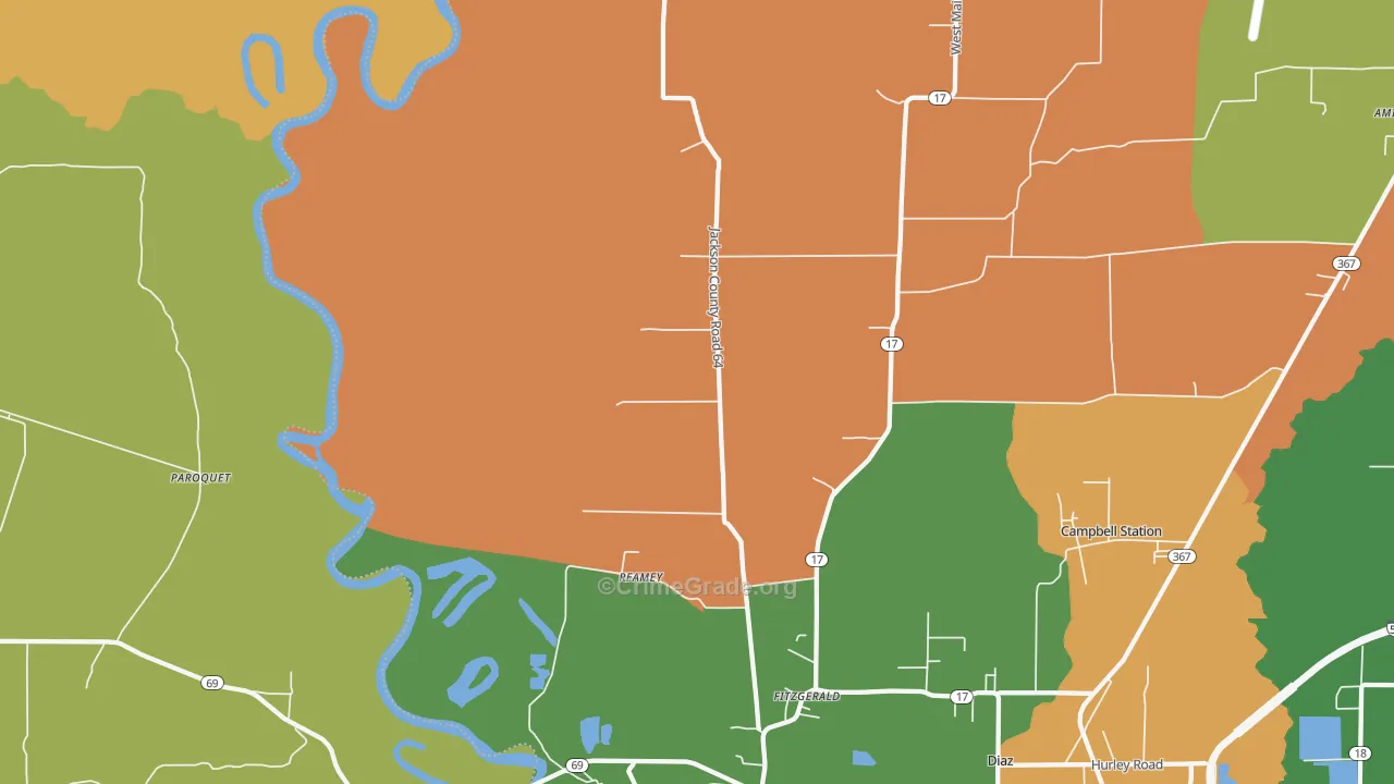 Fitzgerald, AR Map of Theft Rates