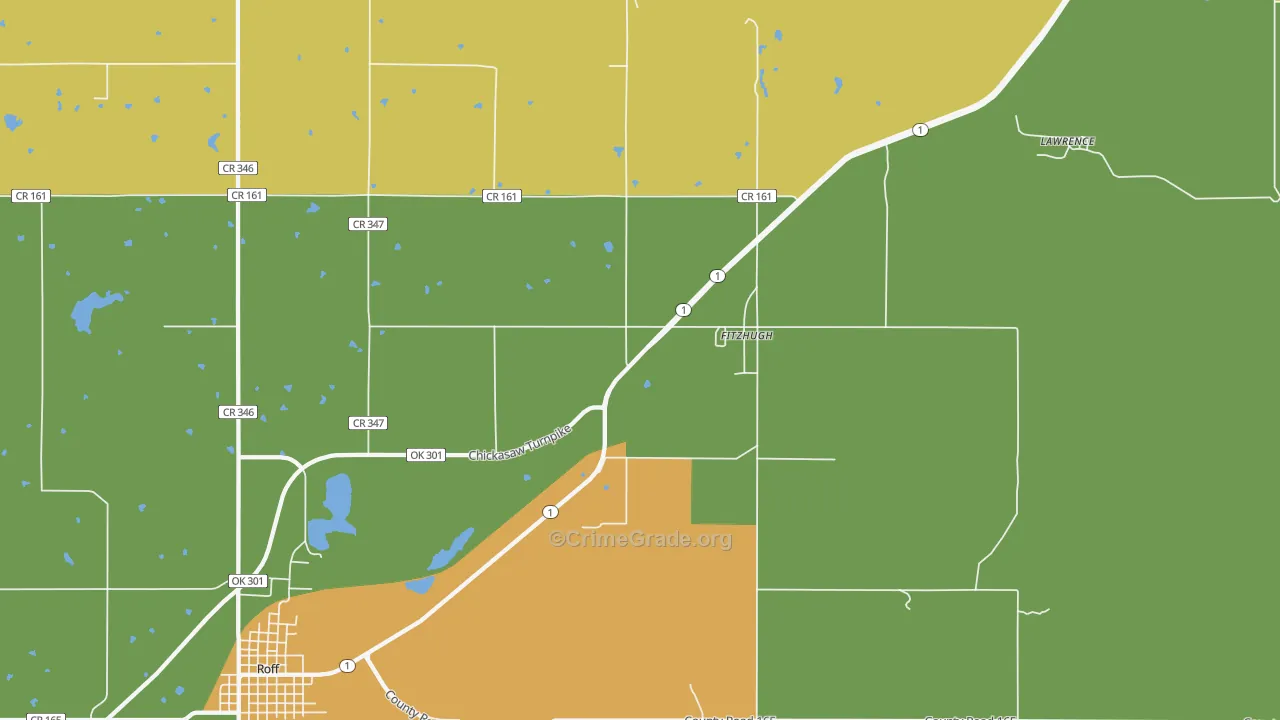 Fitzhugh, OK Map of Theft Rates