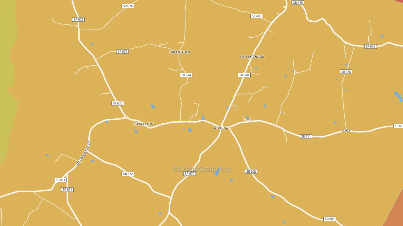 Fitzhugh, VA Map of Theft Rates