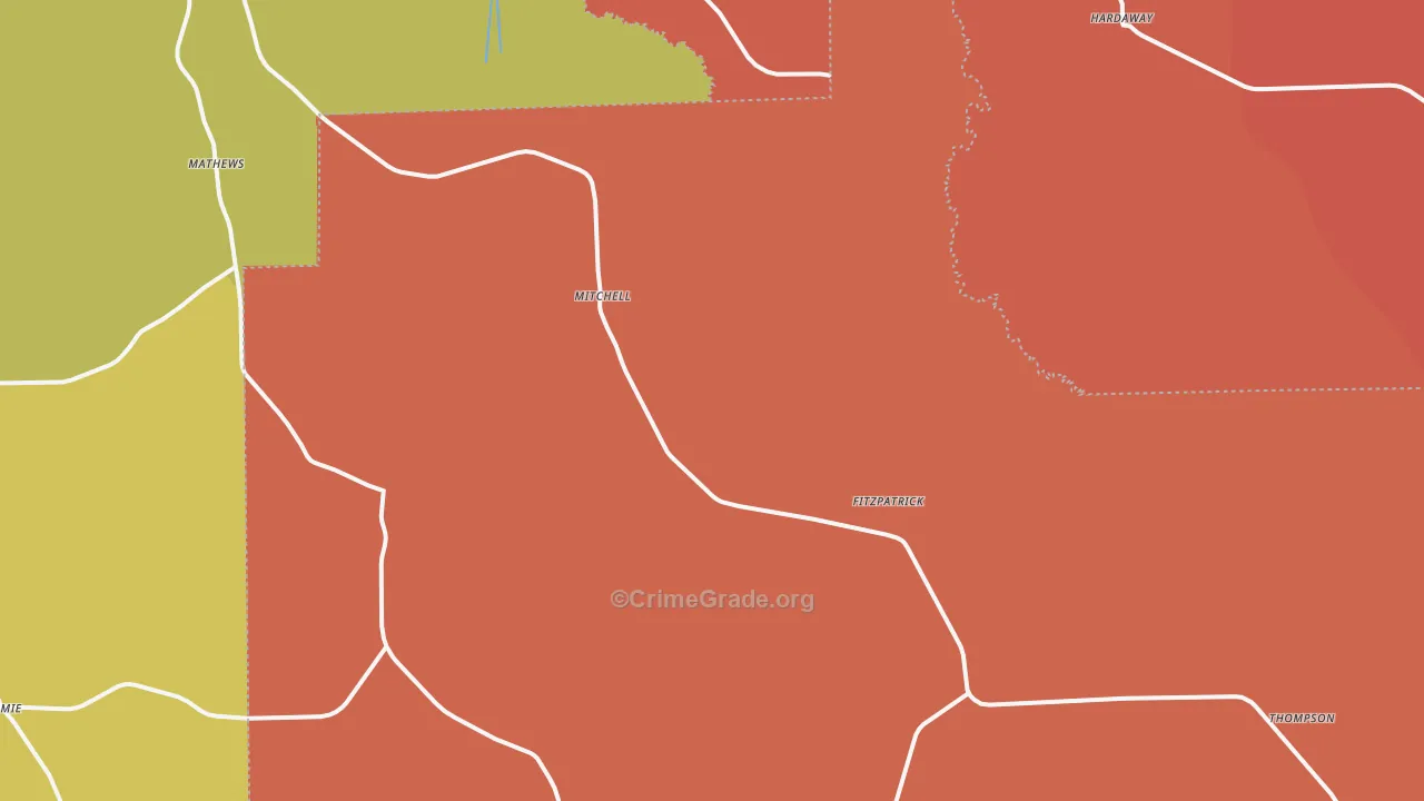 Fitzpatrick, AL Map of Theft Rates