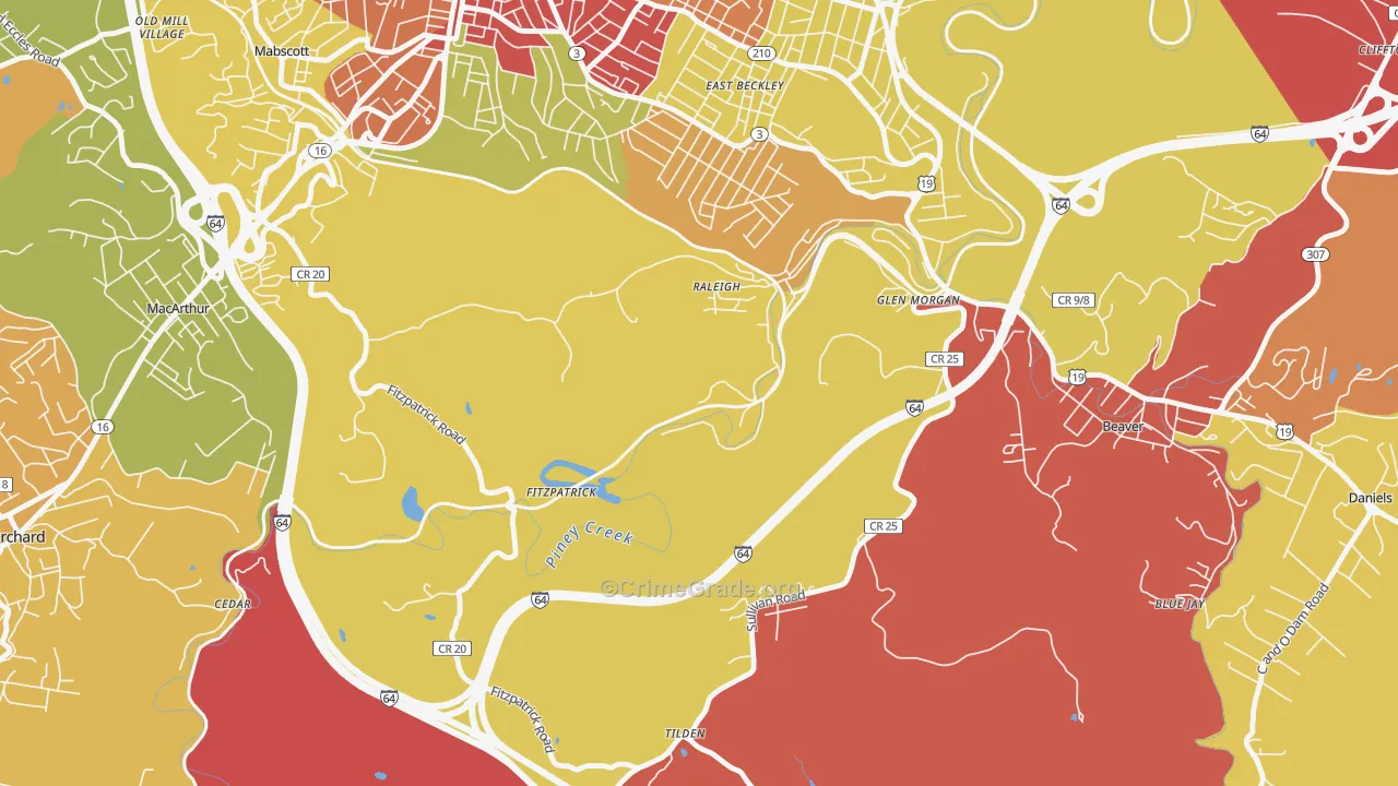 Fitzpatrick, WV Map of Theft Rates