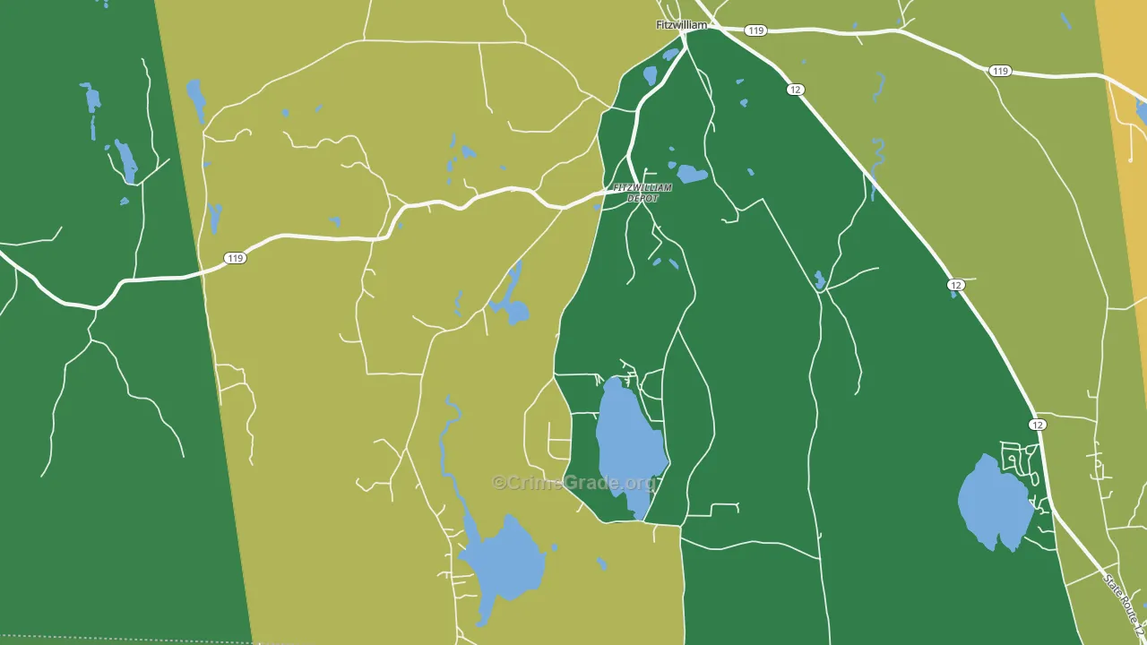Fitzwilliam Depot, NH Map of Theft Rates