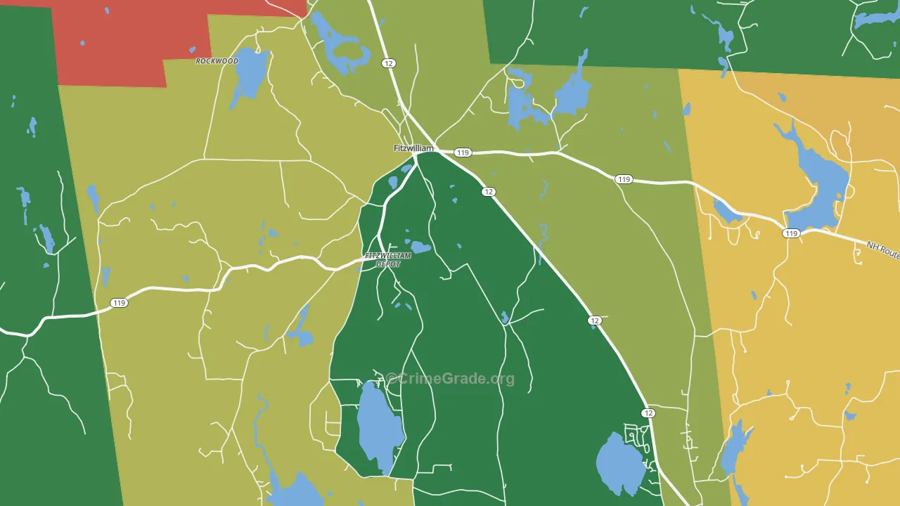 Fitzwilliam, NH Map of Theft Rates