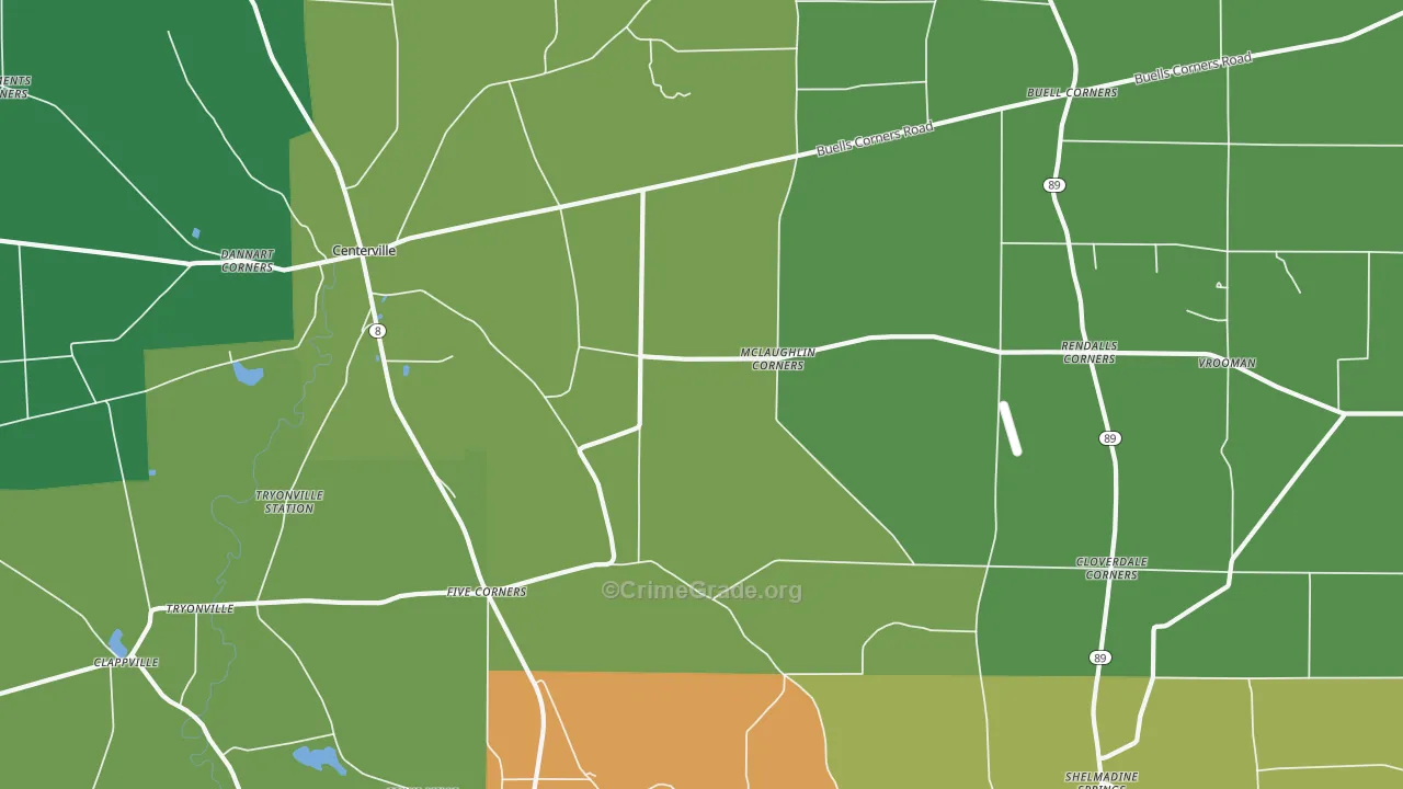 Five Corners, PA Map of Theft Rates