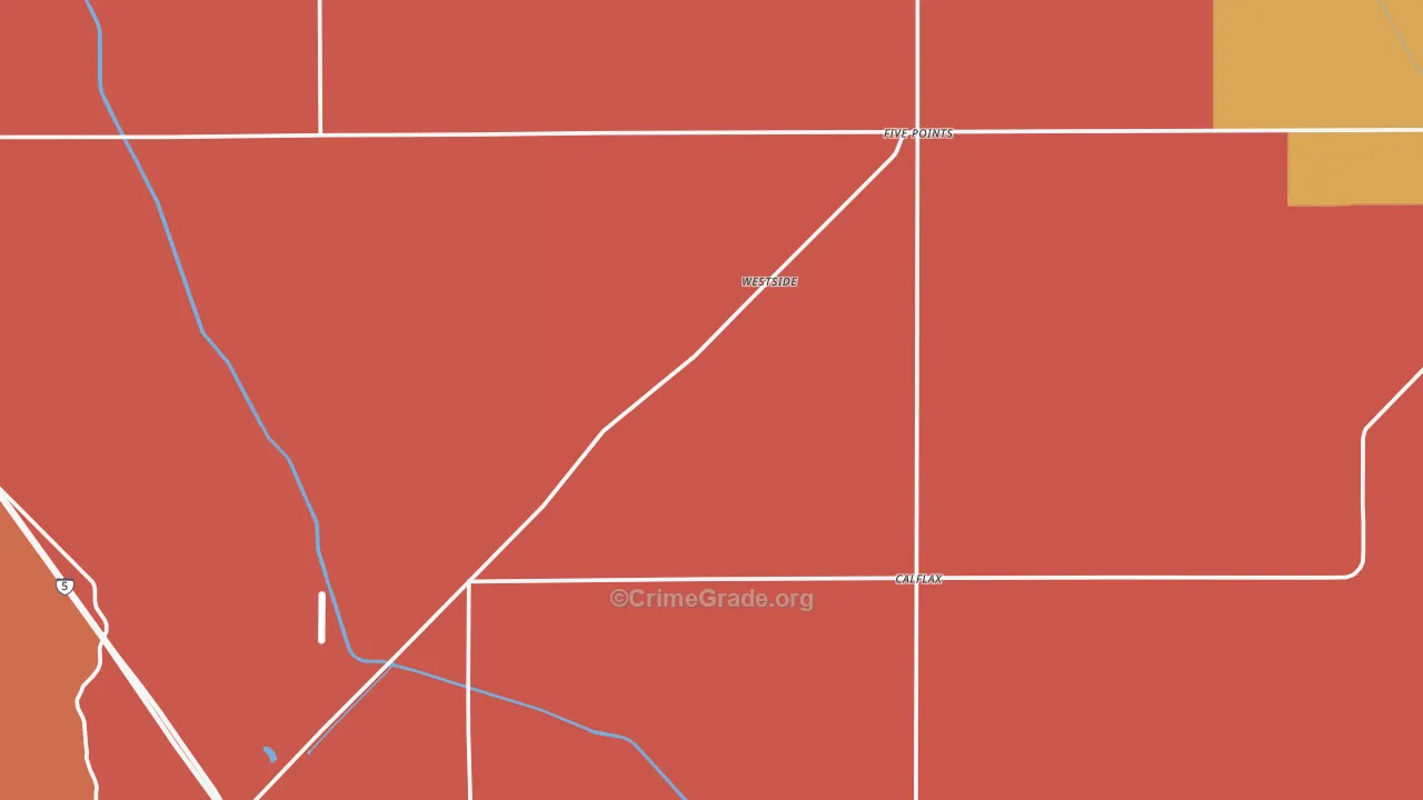 Five Points, CA Map of Theft Rates