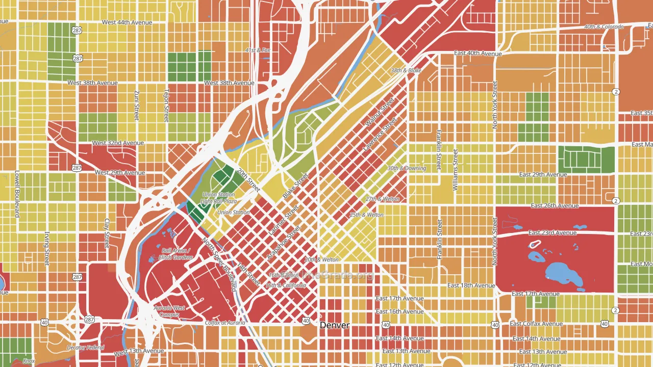 Five Points, Denver, CO Map of Theft Rates