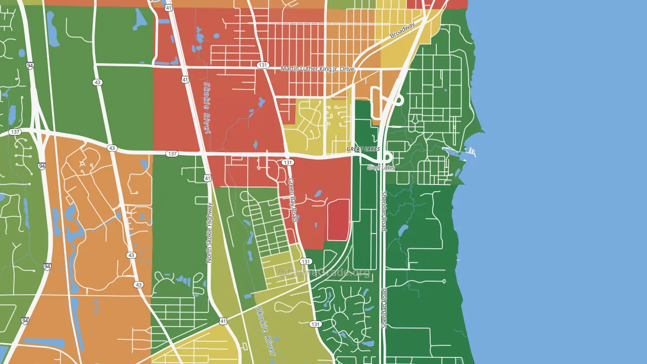 Five Points, Great Lakes, IL Map of Theft Rates