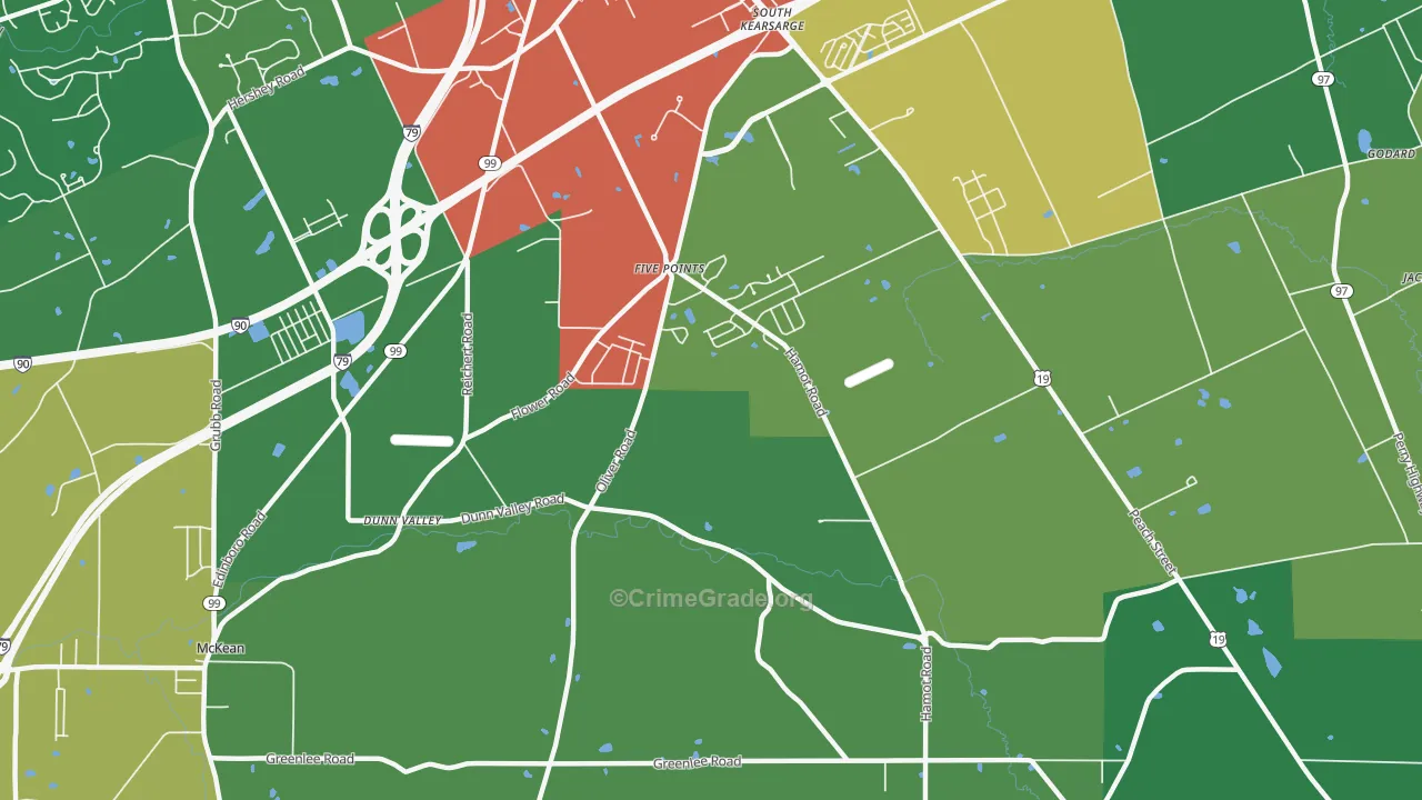 Five Points, PA Map of Theft Rates
