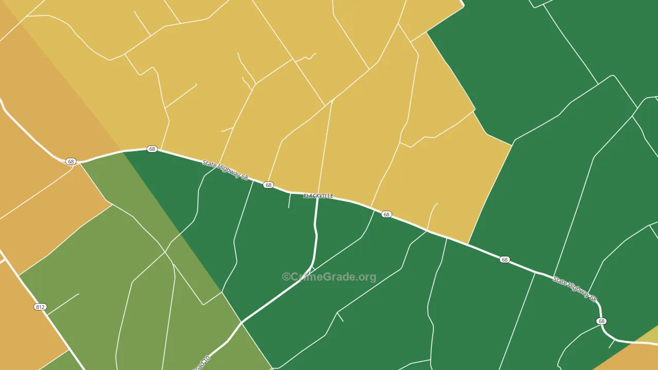 Flackville, NY Map of Theft Rates