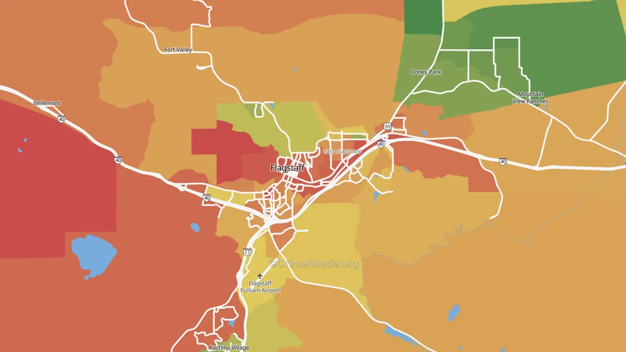 Flagstaff, AZ Map of Theft Rates