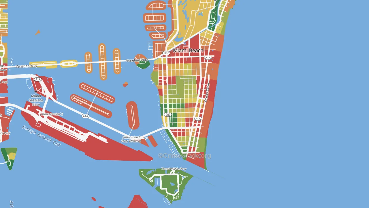 Flamingo-Lummus, Miami Beach, FL Map of Theft Rates