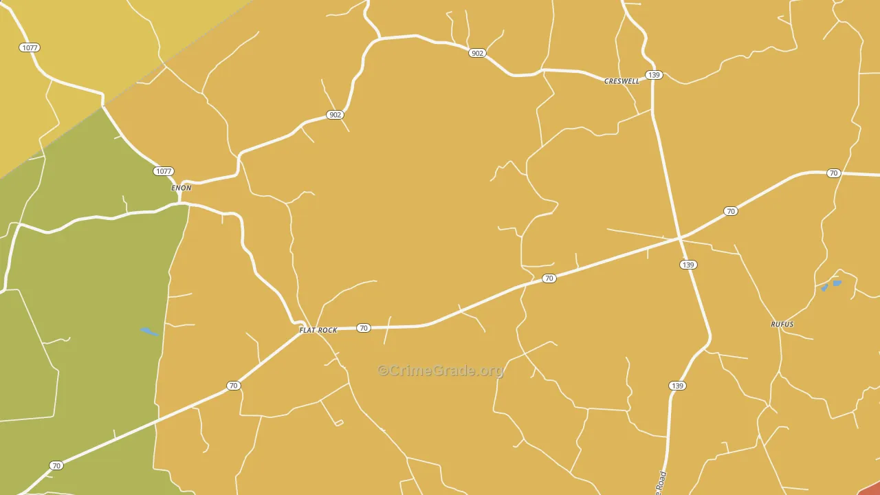 Flat Rock, KY Map of Theft Rates