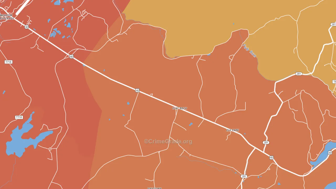 Flat Rock, PA Map of Theft Rates
