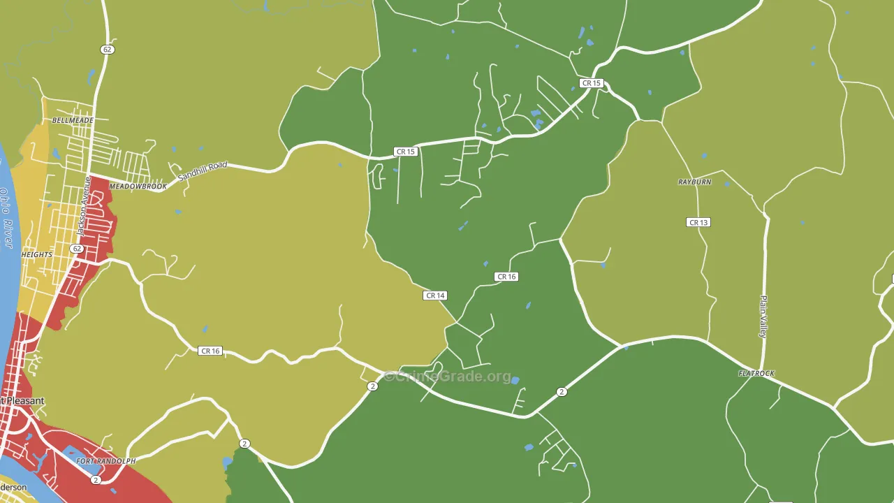 Flatrock, WV Map of Theft Rates