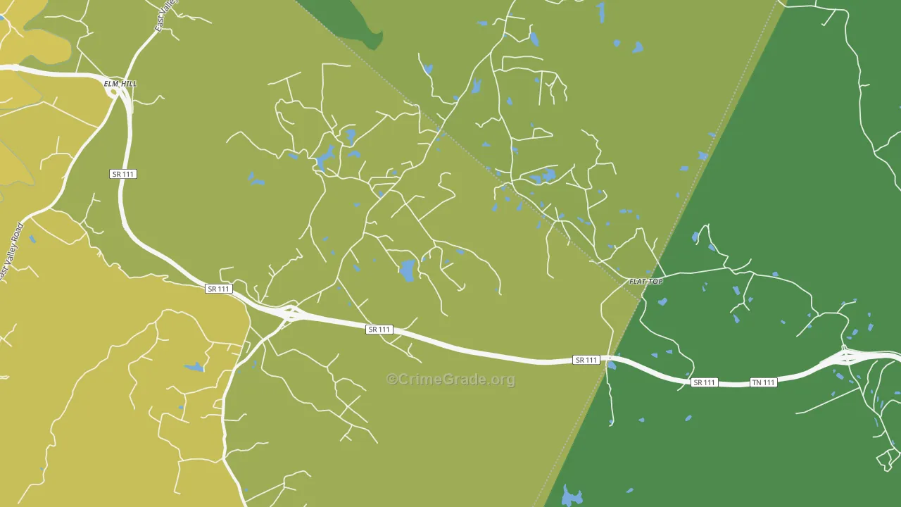 Flattop, TN Map of Theft Rates