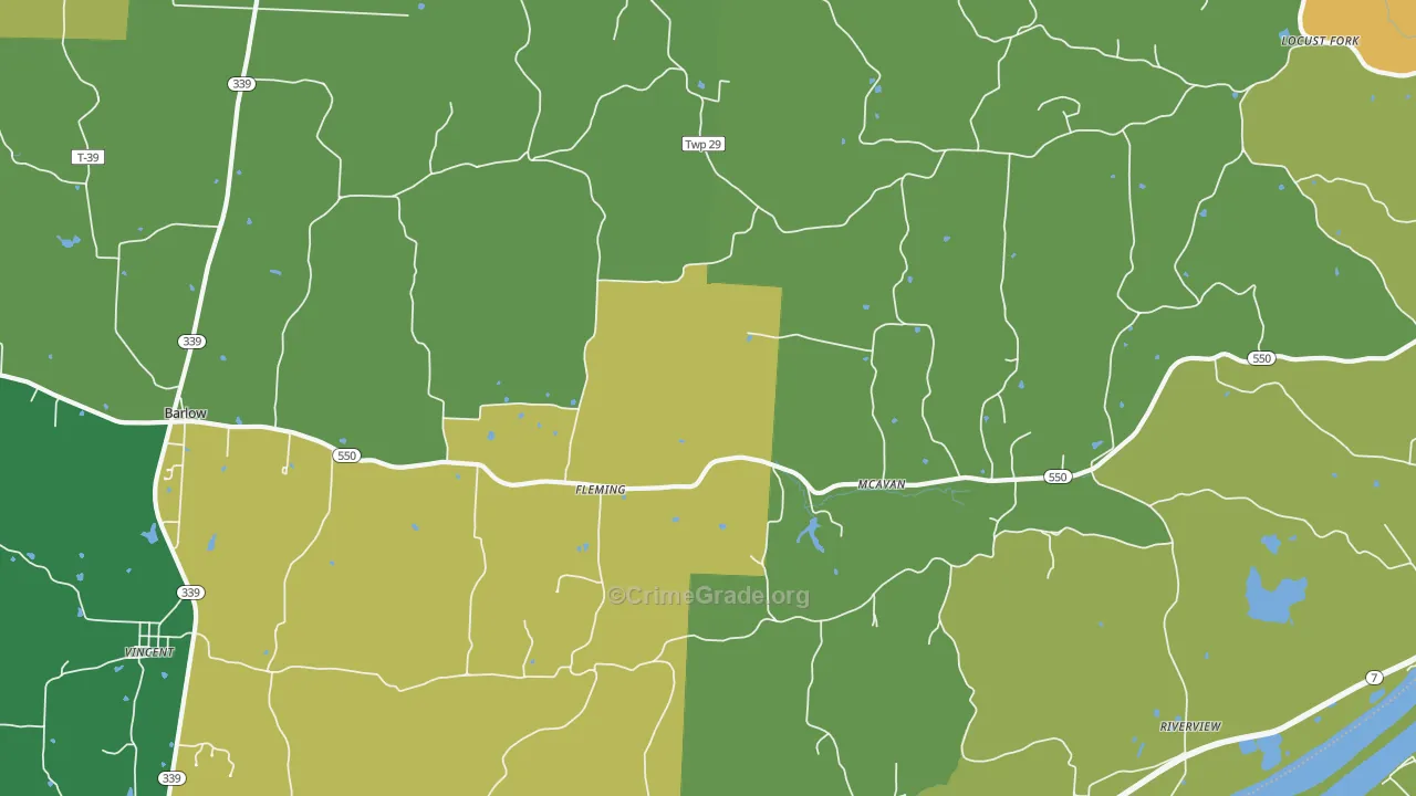 Fleming, OH Map of Theft Rates