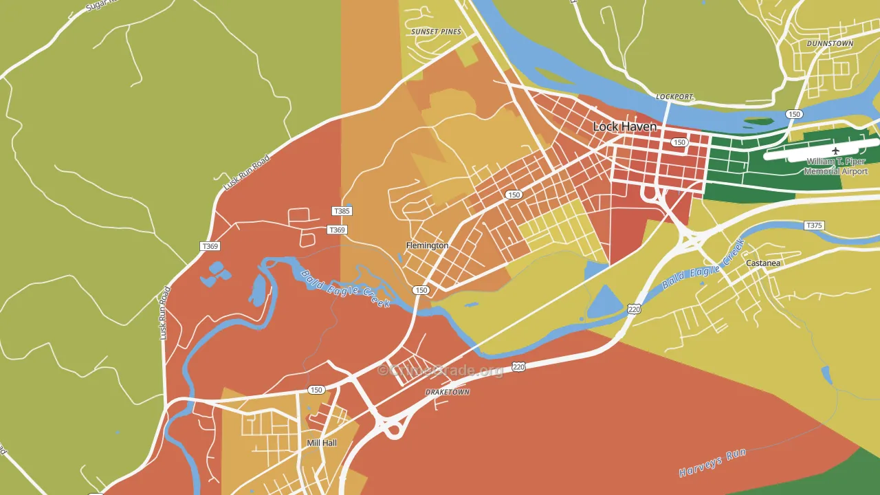 Flemington, PA Map of Theft Rates