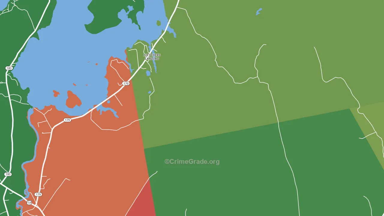 Fletchers Landing, ME Map of Theft Rates