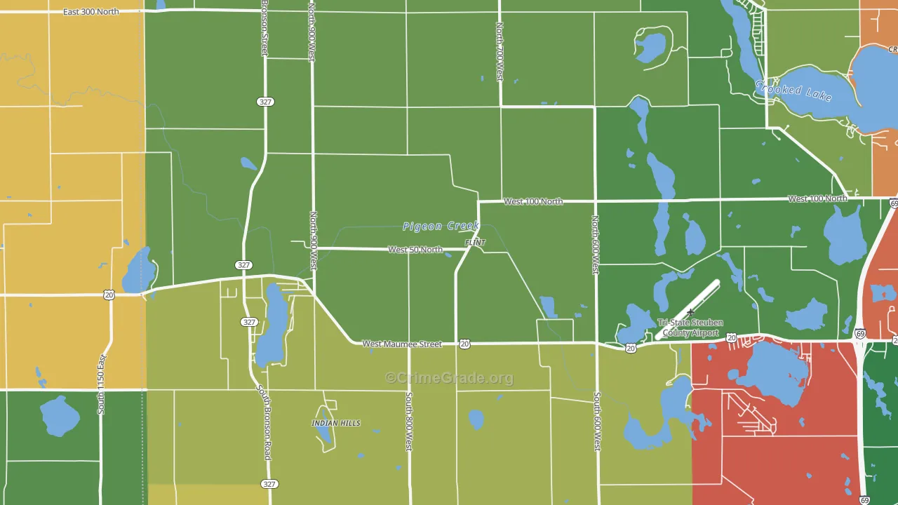 Flint, IN Map of Theft Rates