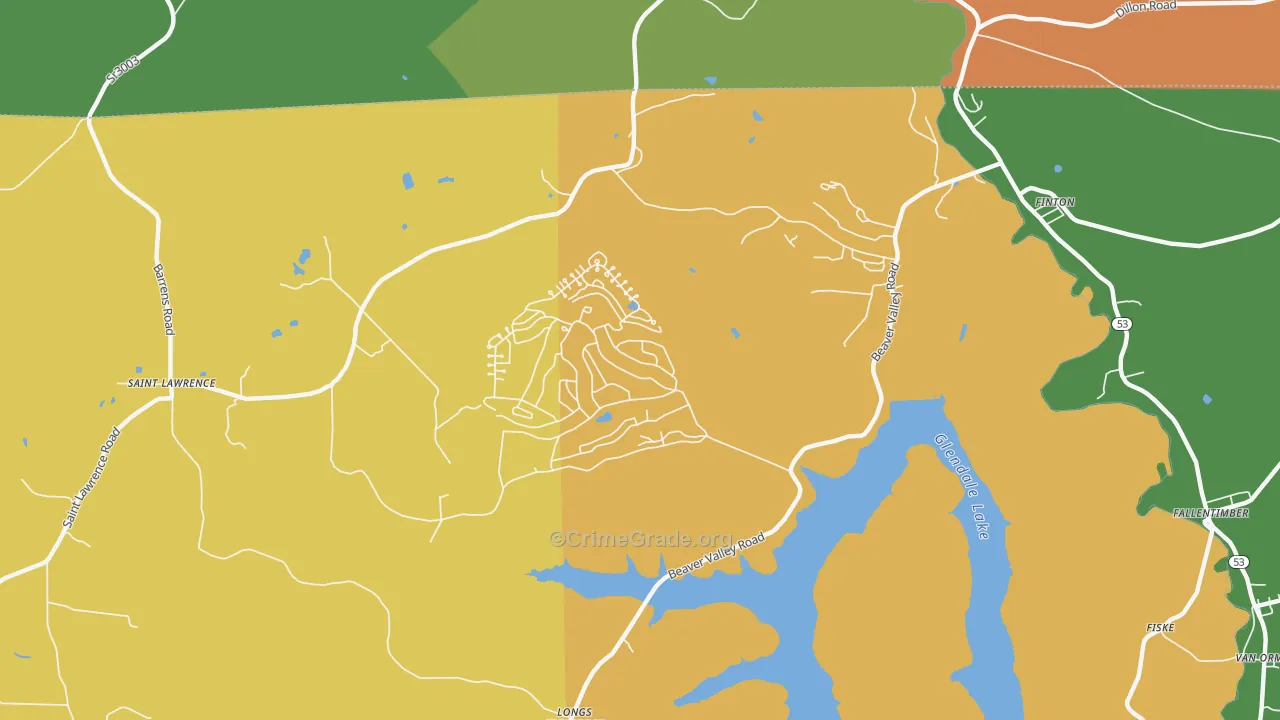 Flinton, PA Map of Theft Rates