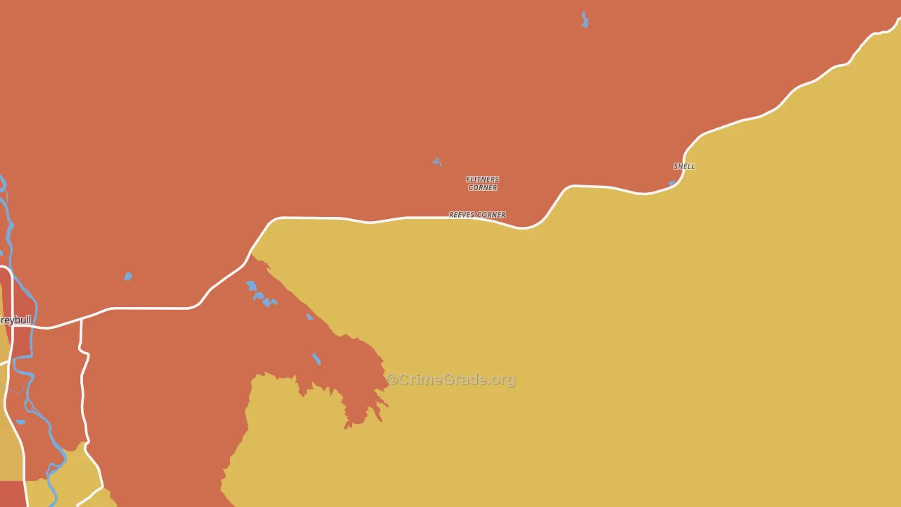 Flitners Corner, WY Map of Theft Rates