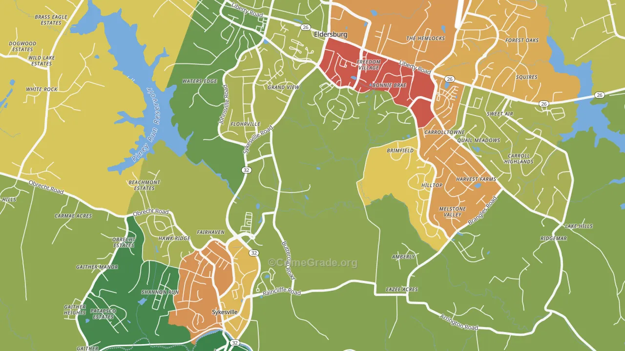 Flohrville, MD Map of Theft Rates