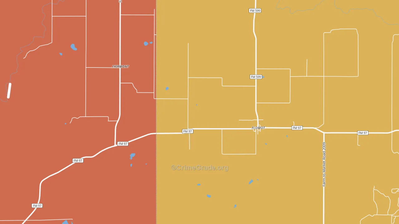 Flomot, TX Map of Theft Rates