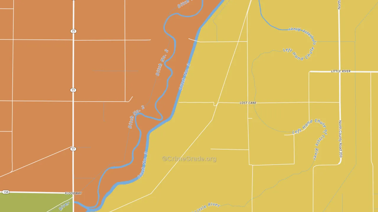 Floodway, AR Map of Theft Rates