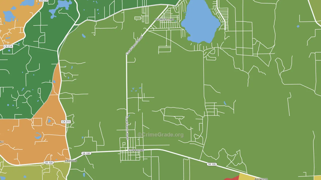 Florahome, FL Map of Theft Rates