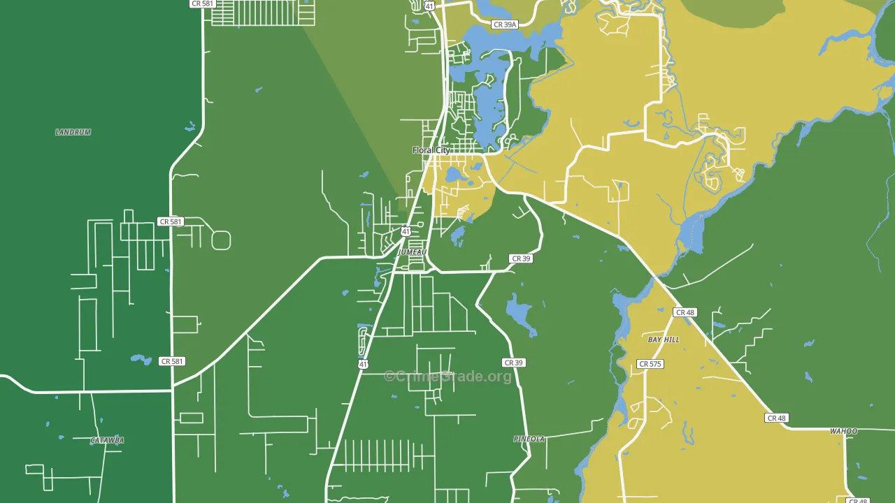 Floral City, FL Map of Theft Rates