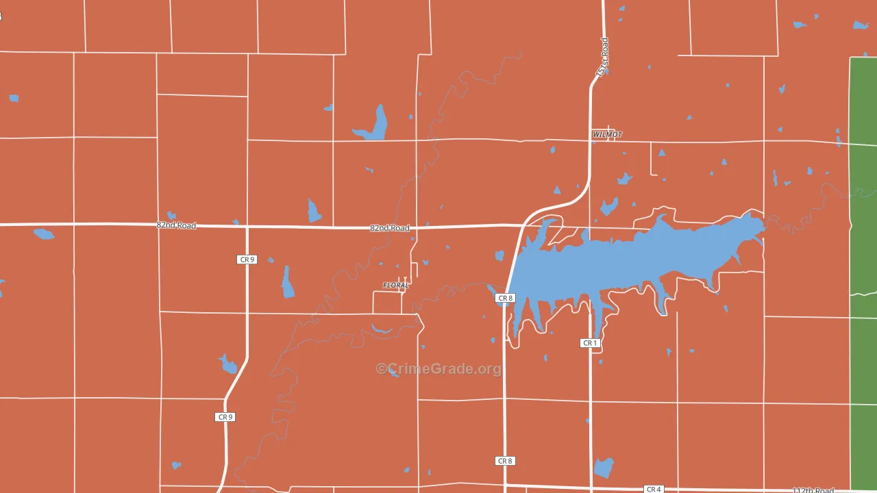 Floral, KS Map of Theft Rates