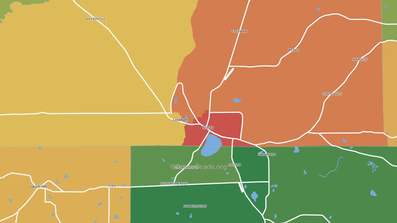 Florala, AL Map of Theft Rates