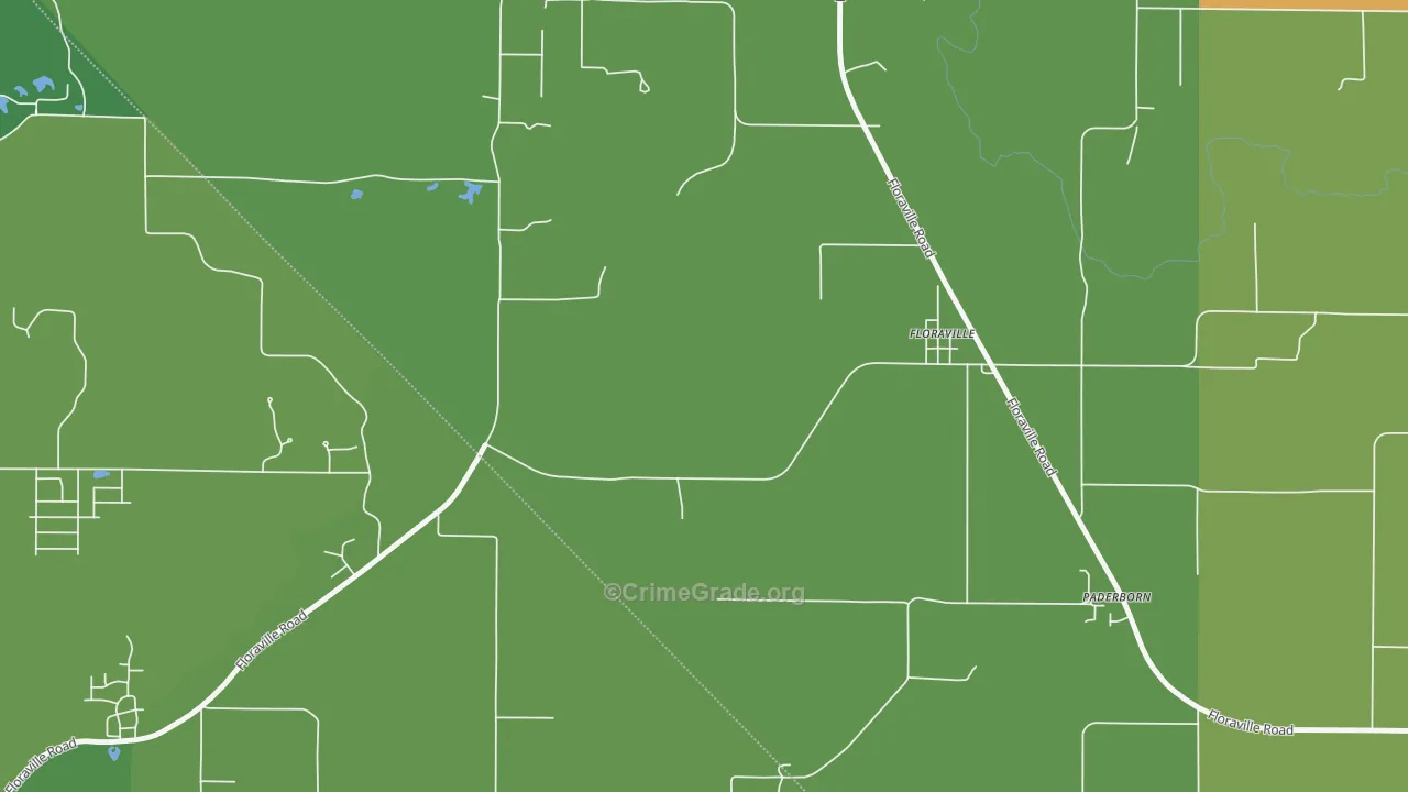 Floraville, IL Map of Theft Rates