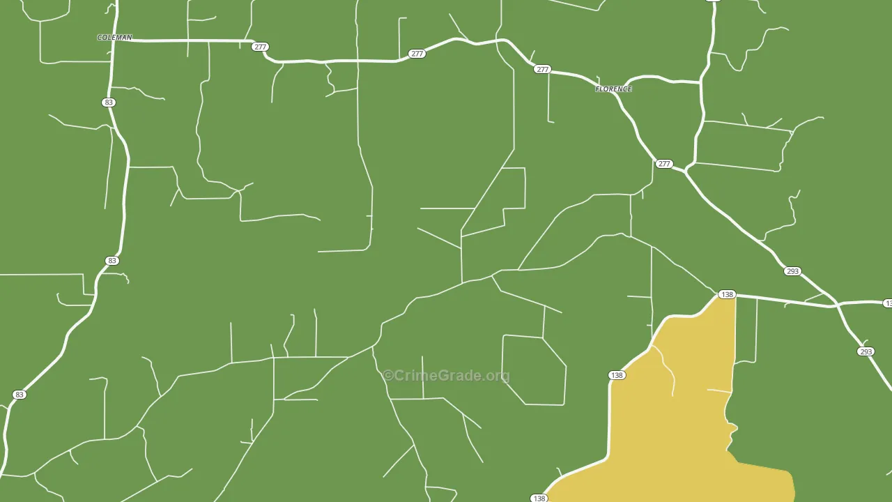 Florence, AR Map of Theft Rates