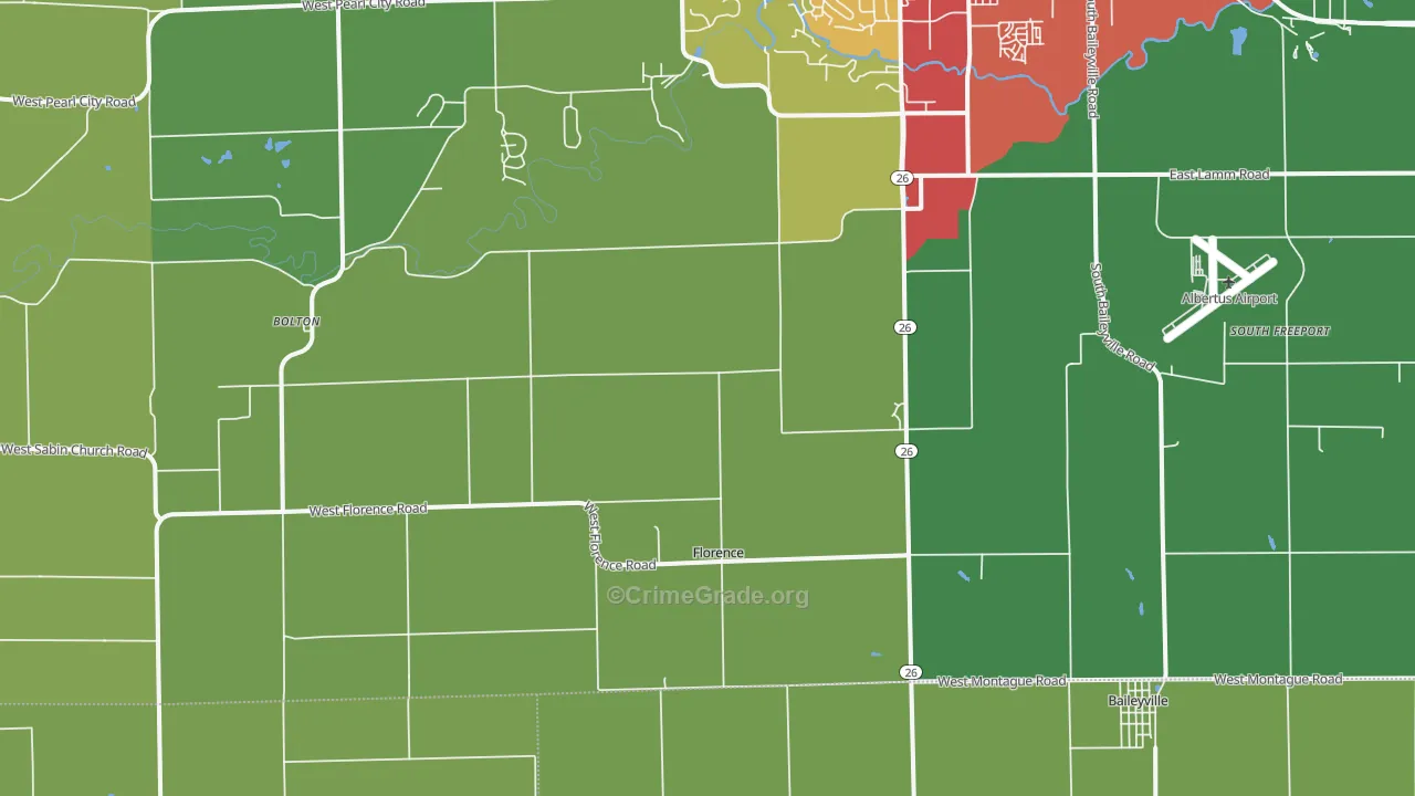 Florence, IL Map of Theft Rates