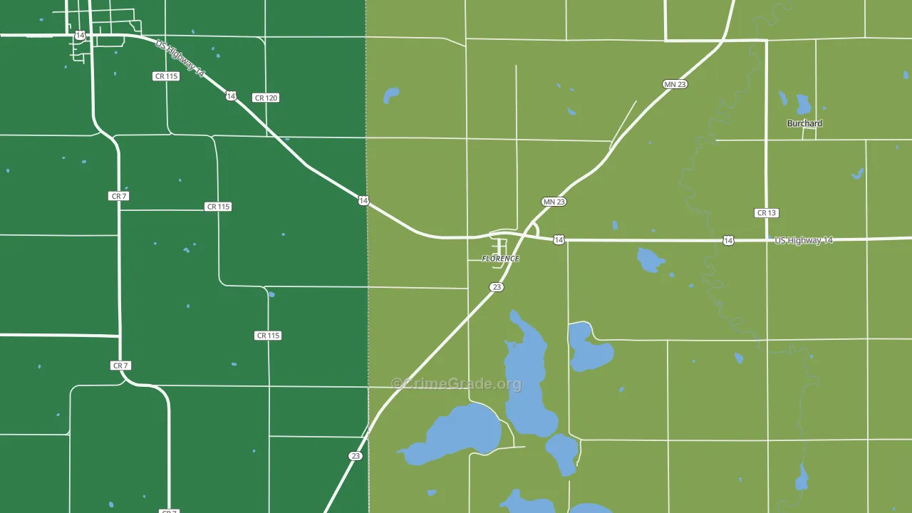 Florence, MN Map of Theft Rates