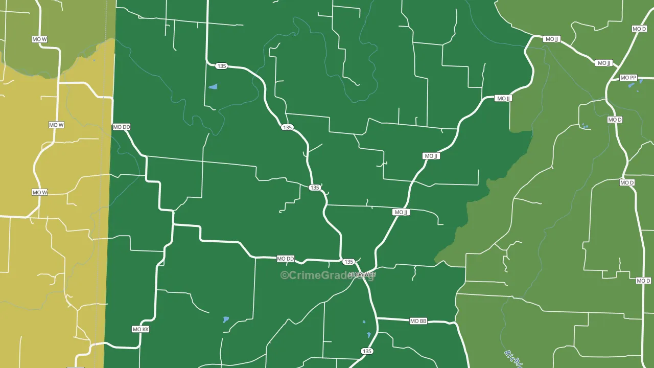 Florence, MO Map of Theft Rates