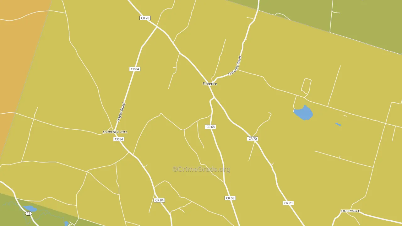Florence, NY Map of Theft Rates