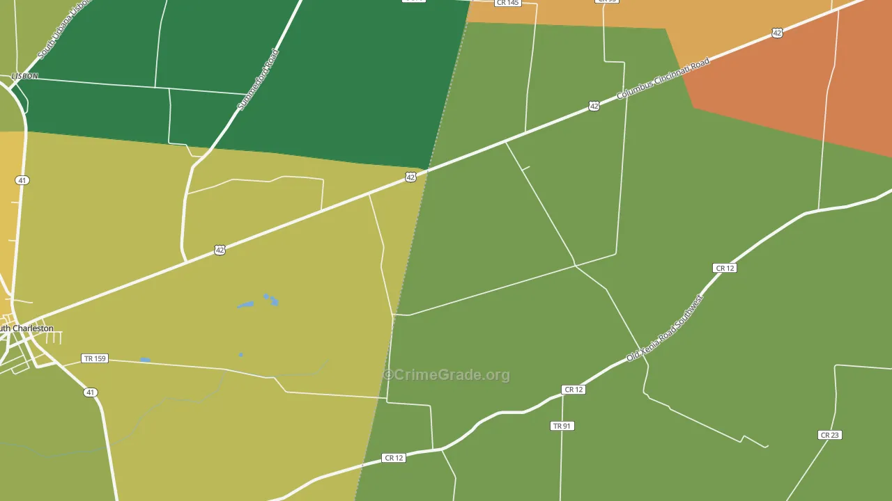 Florence, OH Map of Theft Rates