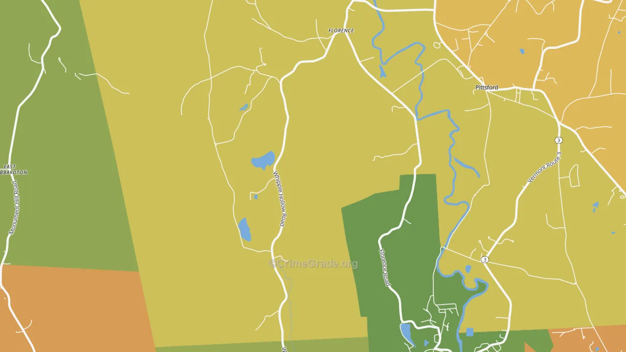 Florence, VT Map of Theft Rates