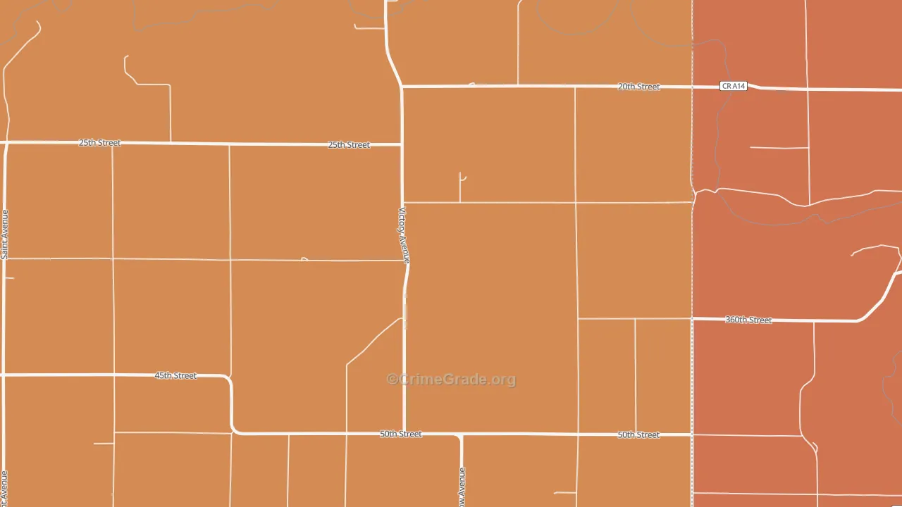 Florenceville, IA Map of Theft Rates