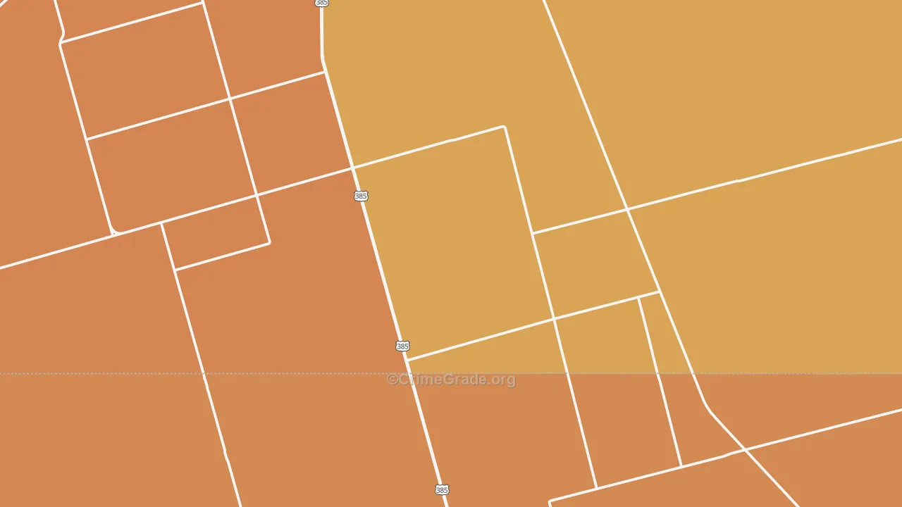 Florey, TX Map of Theft Rates
