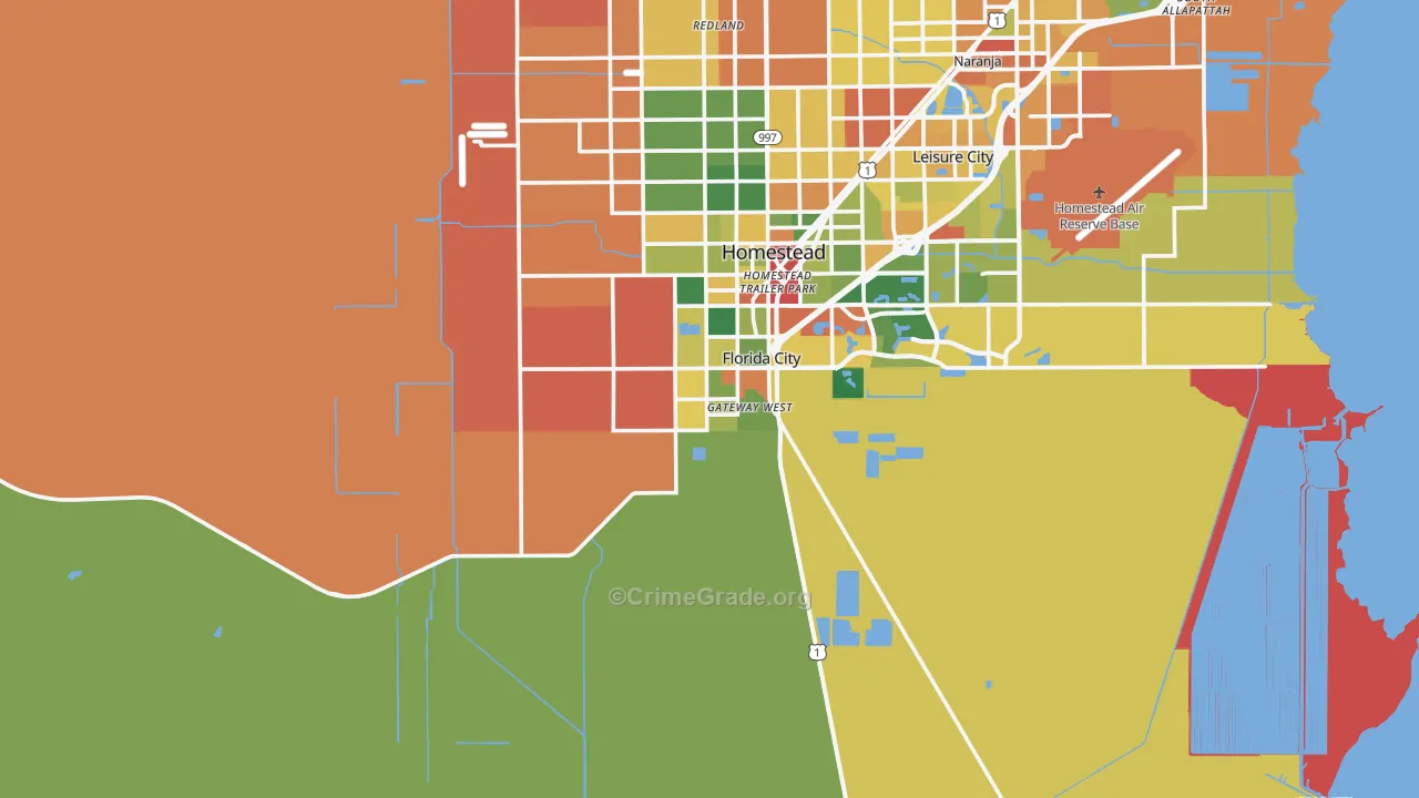 Florida City, FL Map of Theft Rates