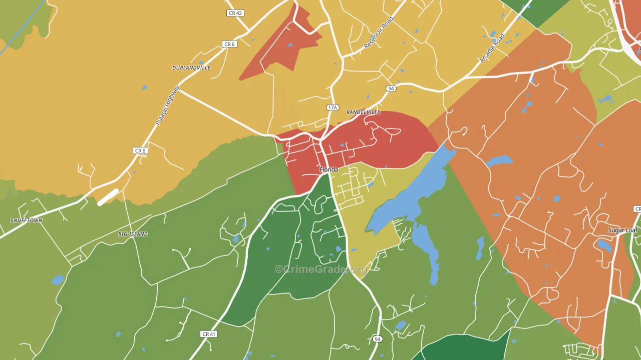 Florida, NY Map of Theft Rates