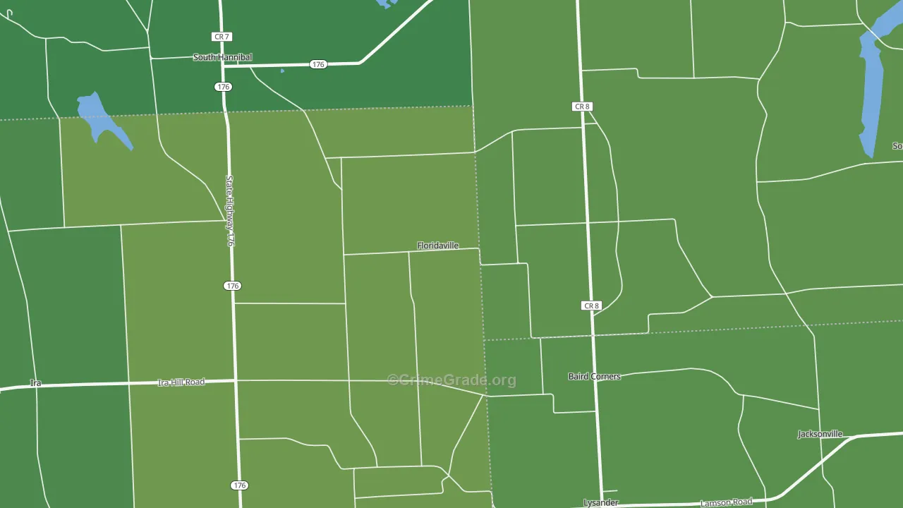 Floridaville, NY Map of Theft Rates