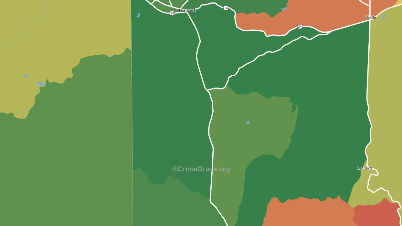 Florissant, CO Map of Theft Rates