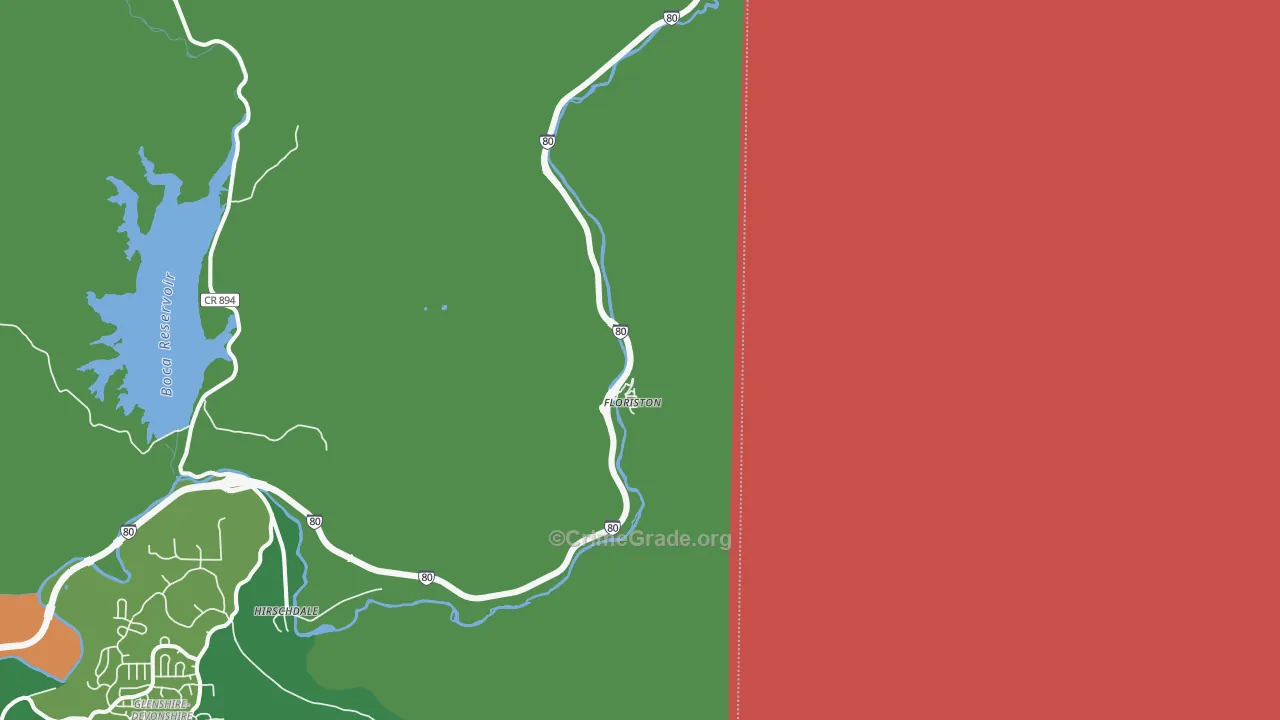 Floriston, CA Map of Theft Rates