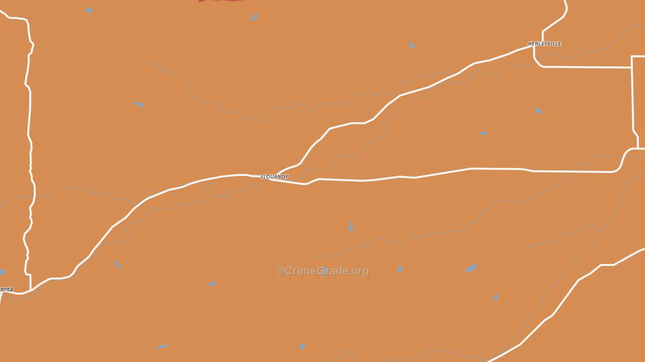 Flournoy, CA Map of Theft Rates