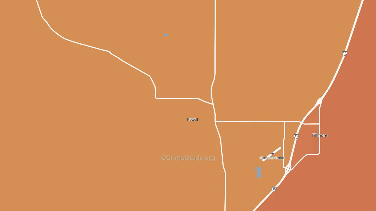 Flowell, UT Map of Theft Rates